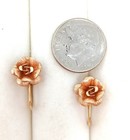 Vtg Lot Krementz 14K Gold Overlay Rose Flower Necklace Earrings Lapel Stick Pins — photo 6