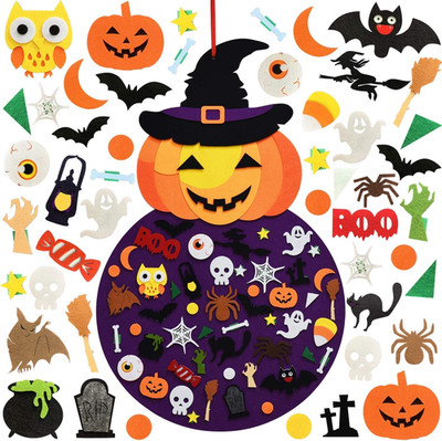 DIY Halloween Felt Pumpkin Witch Hanging Decor for Kids Felt Crafts and Kits Adh