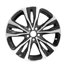 17x7 5 Double Spoke Used Aluminum Wheel Machined and Painted Black 560-75208