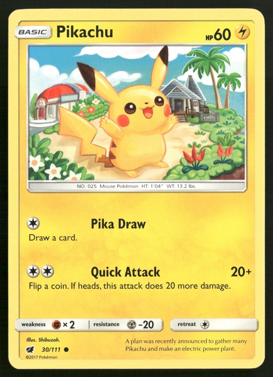 ピカチュウ 30/111 Pikachu 30/111 SM - Crimson Invasion Pokemon TCG | eBay