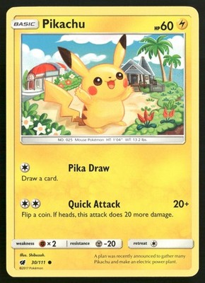 ピカチュウ 30/111 Pikachu 30/111 SM - Crimson Invasion Pokemon TCG | eBay