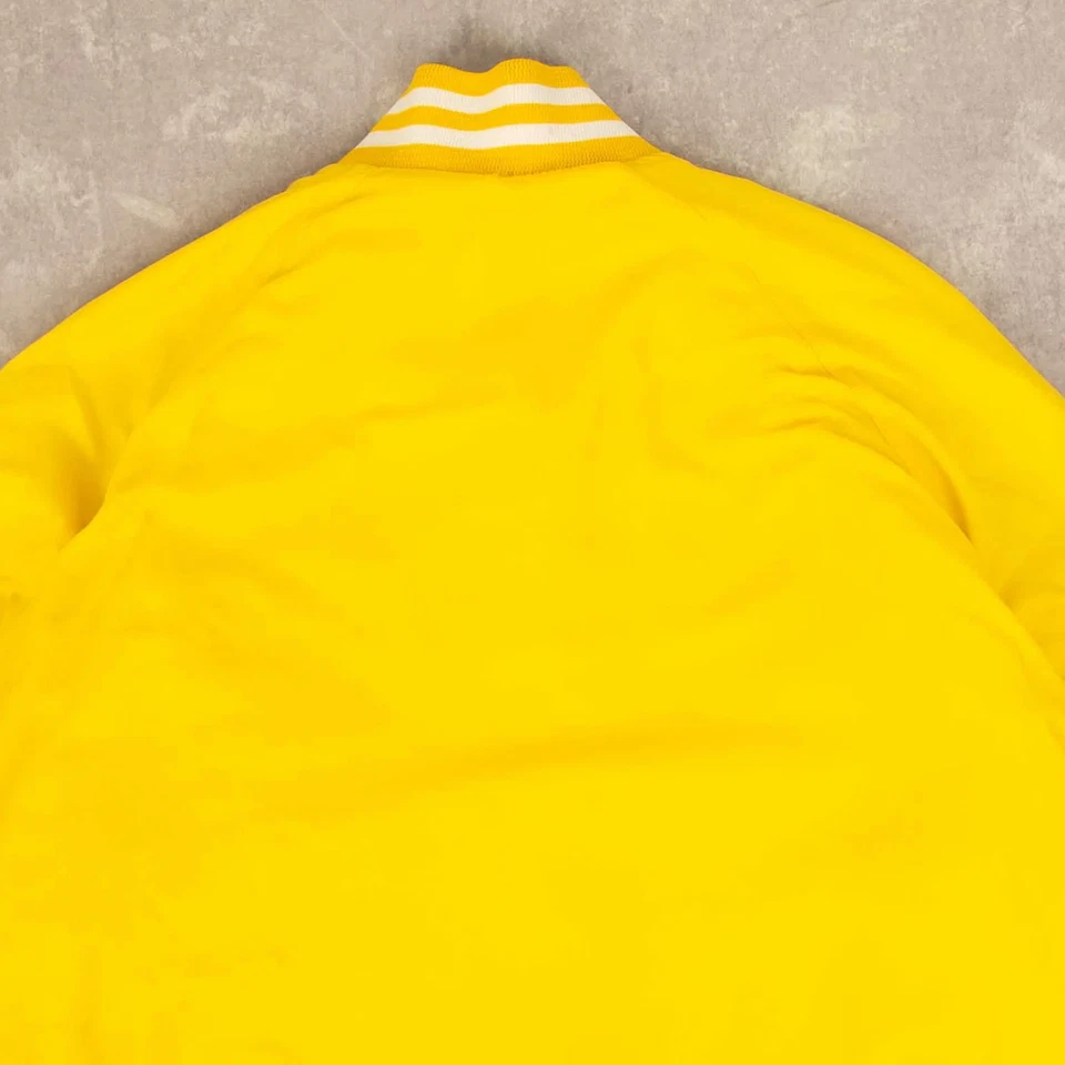 Chaqueta de bombardero forrada de vellón con metales ancla vintage años 80 M chaqueta amarilla para hombre Foto 4 de 4