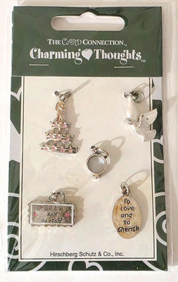 THE CARD CONNECTION Charming Thoughts TO HAVE AND TO HOLD Wedding Charms - 5 pcs