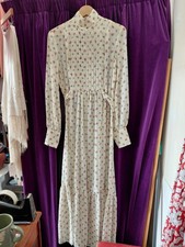70er Jahre Cotton Prairie Maxikleid Gr. 16 viktorianischer Stil