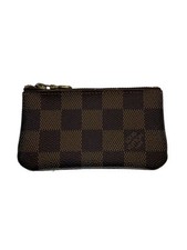 LOUIS VUITTON Pochette Cle Damier Ebene PVC Brown Women's