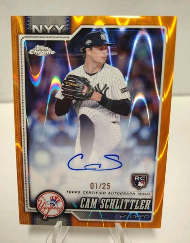 Cam Schlittler [Orange Raywave Refractor] #RA-CSC 2026 Topps Chrome Rookie Autograph card