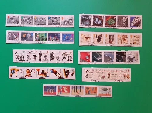 GB 1996 COMMEMORATIVE STAMPS YEAR PACK = 9 FINE USED SETS EX FDC ON PIECE #4234