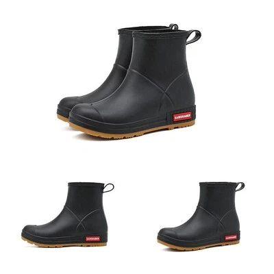 Wellington Rain Boots Waterproof Ankle Wellies Men Women Outdoor Shoes Size 5-9