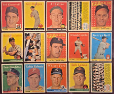 1958 Topps HOF Lot (15) Ted Williams Cepeda RC Aaron Hodges Ford Kaline MORE L/M