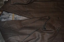 Ermenegildo Zegna 15milmil15 Wool Blazer Brown Windowpane Jacket 40R 40 R