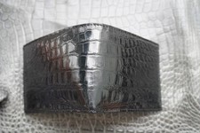 Black Genuine Crocodile Belly Leather Skin MEN'S BIFOLD Wallet V17