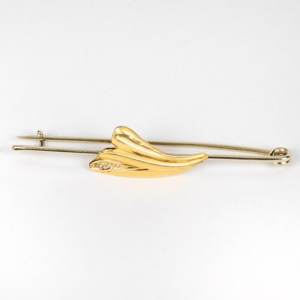 Brosche Mehrfarbiges Gold mit Diamant, Vintage