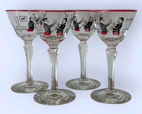 LIBBEY PICKWICK glasses - set of 4 vintage cordial Cocktail Wine - 第 1/4 張圖片