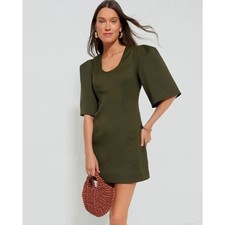 New Tuckernuck Women's Medium Olive Green Ariella Mini Dress Short Sleeve 230330