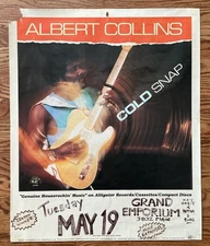 VINTAGE ORIGINAL ALBERT COLLINS COLD SNAP PROMO POSTER ALLIGATOR RECORDS BLUES