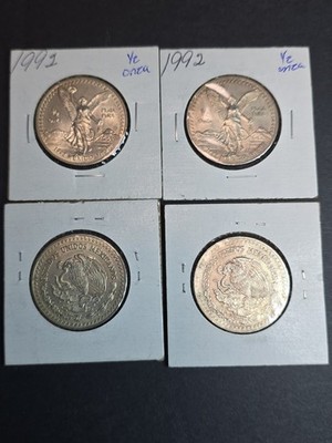 1992 Mexico 1/2 oz .999 Silver Libertad Very Hard To Find! 1/2 Onza
