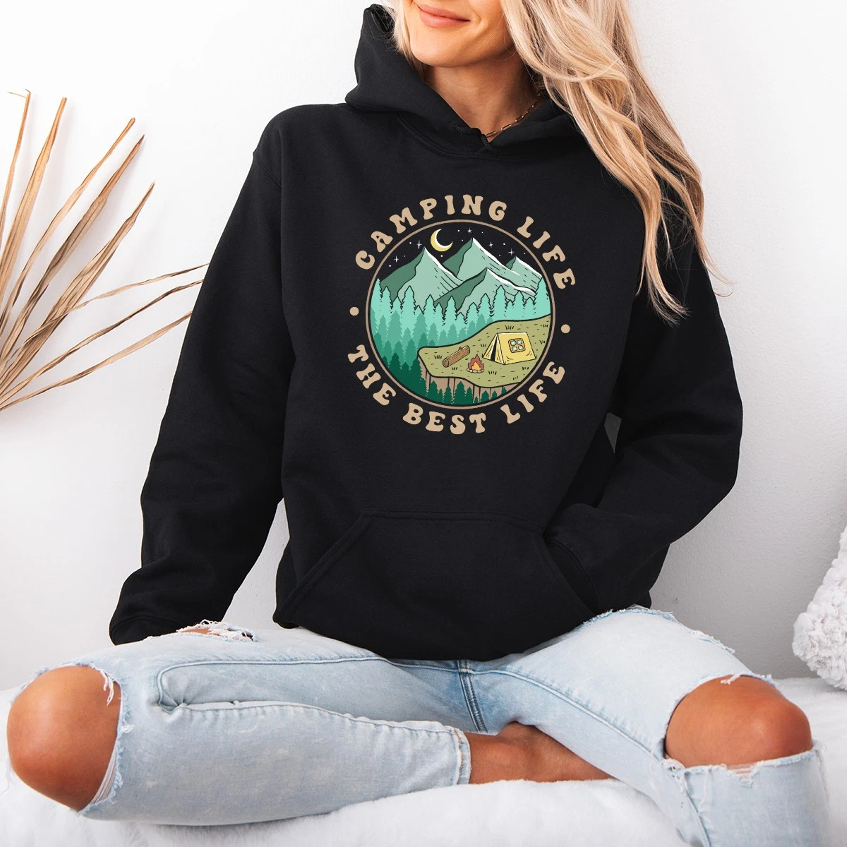 Camping Life The Best Life Womens Hoodie Nature Lover