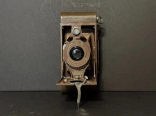 Antique Kodak Rainbow Hawk-Eye Folding Camera - Brown Bellows