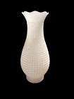 Vintage White Milk Glass Hurricane Lamp Shade w/ Waffle Pattern 9.75" x 2.75”