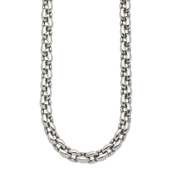 Stainless Steel 24 inch Oval Link Chain Necklace eBay