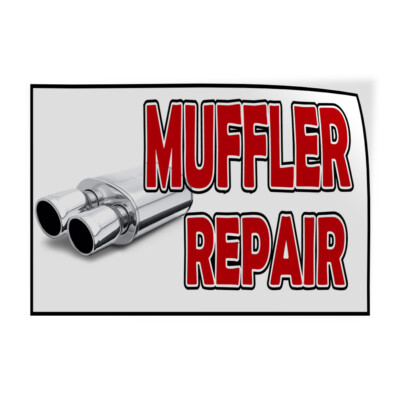 Decal Stickers Muffler Repair Vinyl Store Sign Label Automotive