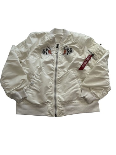 Alpha Industries Sukajan Bomber Jacket in White