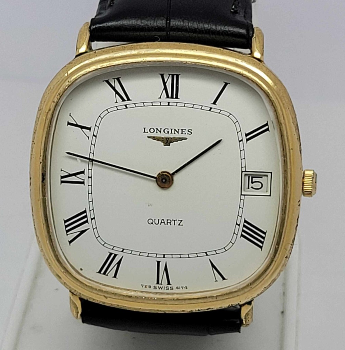LONGINES QUARTZ CAL L 729.2 MENS WATCH GOLD PLATED 34MM RARE LONGINES QUARTZ CAL L 729.2 MENS WATCH GOLD PLATED 34MM RARE