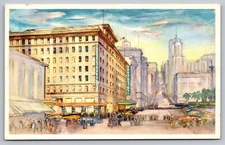 San Francisco CA California~Manx Hotel~Union Square~Nob Hill~UNPTD c50s Postcard