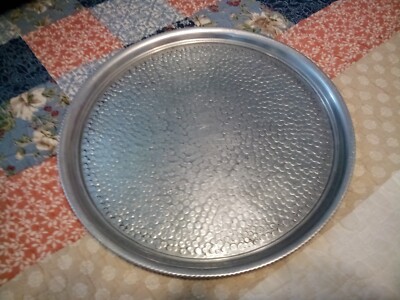 JCLtd. Sona Pebbled Design Aluminum 10'' Round Tray ENGLAND *Only tray, not props