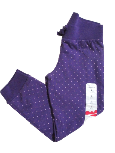 NEW GIRLS SIZE 4 JUMPING BEANS PANTS PURPLE TINY DOTS SOFT COTTON POLYESTER - Picture 2 of 5
