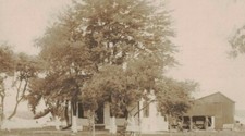 VTG REAL PHOTO PC HOUSE BARN CLOTHES HANGING OUTSIDE TREES 