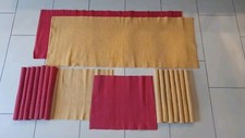 2x8 Platzdeckchen plus passendem L&auml;ufer  rot und gelb