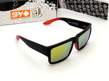 Polarized Men's Cyrus Sunglasses Matte Black-Red Frame Orange Mirror Lens 140mm