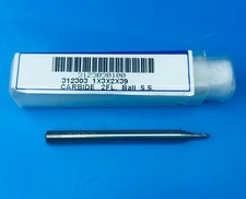Image of 1mm Europa Carbide 2 Flute Ball Nose Short Slot Drill with Plain Shank