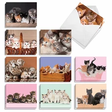 20 Blank Cards 4x5.12" w/ Envelopes (10 Designs,2 Each) Litters Letters