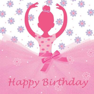 Tutu Much Fun Ballerina Ballet Dancer Birthday Party Paper Luncheon Napkins