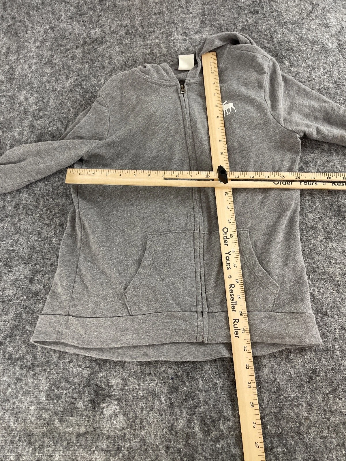 VETEMENTS Felpa con cappuccio Abercrombie Ragazze Extra Large pullover Grigia Logo n95