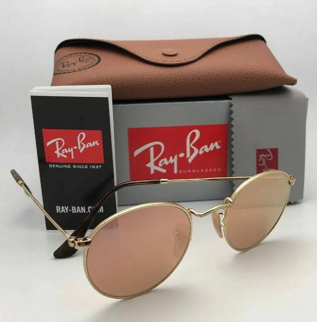 RAY BAN Sunglasses ROUND METAL RB 3447 N 001 Z2 47 21 Gold w Copper Flash Mirror