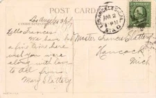 California Los Angeles Sta. G 1917 numeral duplex  1906-1952  PC.