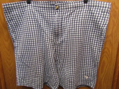 MENS BIG DOGS DRAW STRING 100% COTTON BLUE PLAID SHORTS SIZE M