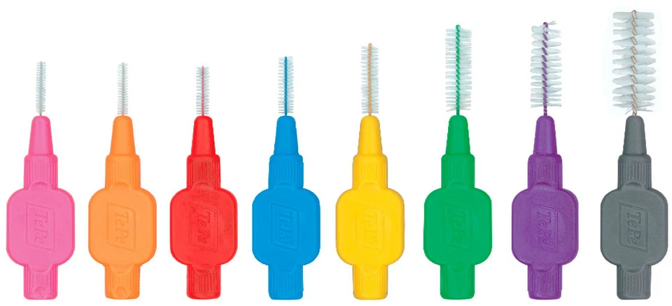 TePe Interdental Brush Range 0.4mm to 1.3mm - 5 Packs of 8 (40 Brushes)