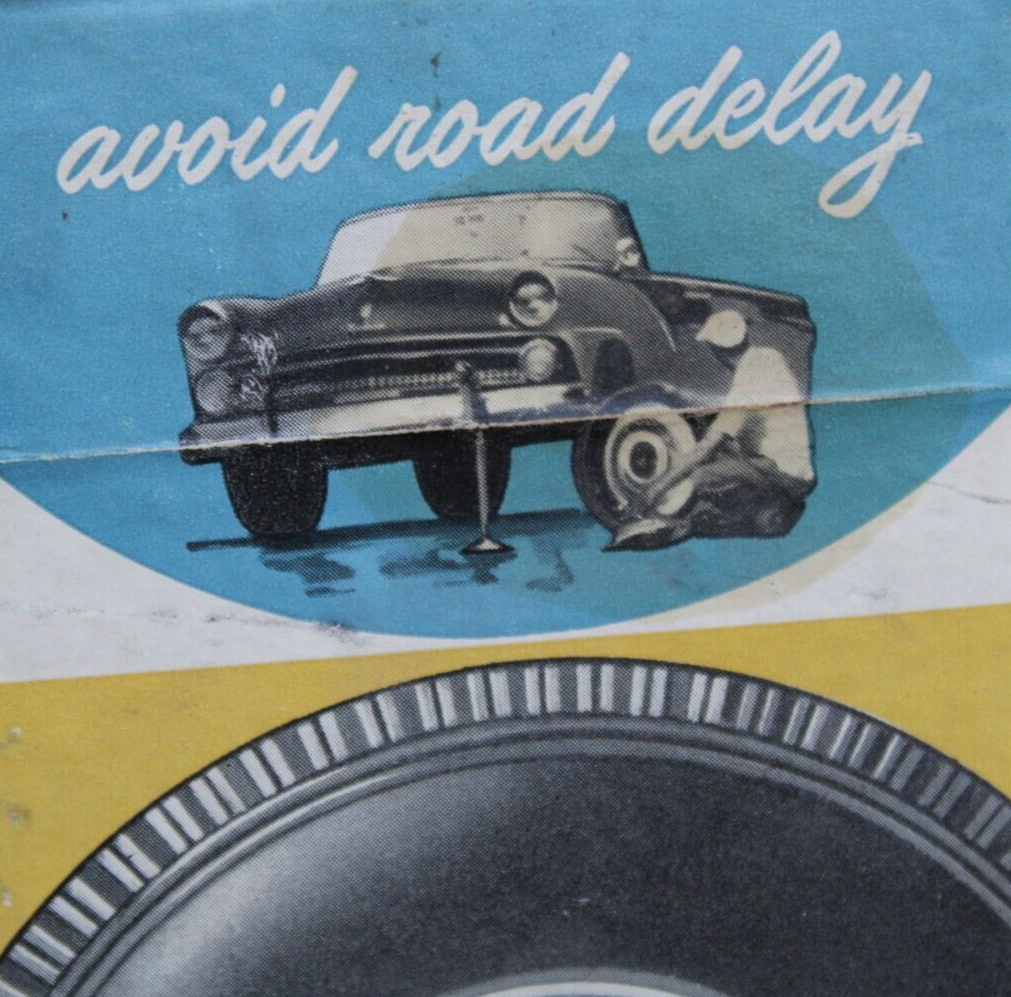 NOS SEALED~ CAR & TIRE GRAPHIC~ Rare 1950s era U.S. RUBBER AIR GUARD Old Oil Can