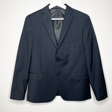 Ralph Lauren Big Boys Sz 16R Dark Grey Plaid Blazer Suit Jacket