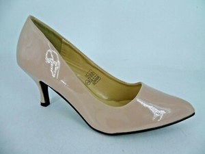 nude kitten heel court shoes
