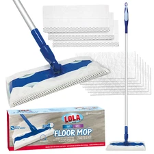 Wet & Dry Floor Mop Starter Kit LOLA - 1 Mop, 7 Dry Cloths, 3 Wet Cloths