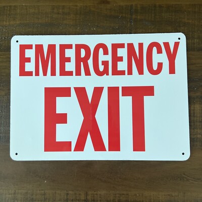 BAZIC Products Emergency Exit Sign, 9'' X 12'' Aluminum