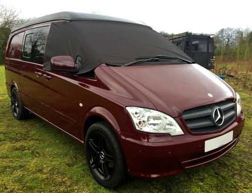 Mercedes Vito 639 Front Window Screen Cover Black Out Blind Frost Eyes Cute - Picture 2 of 4
