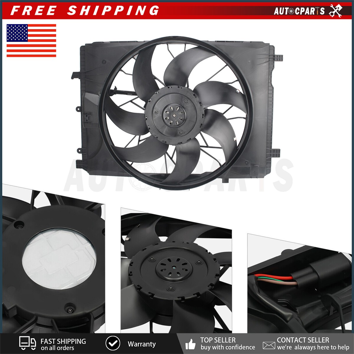 Radiator Cooling Fan A2049061403 For Mercedes Benz C250 C300 C350 