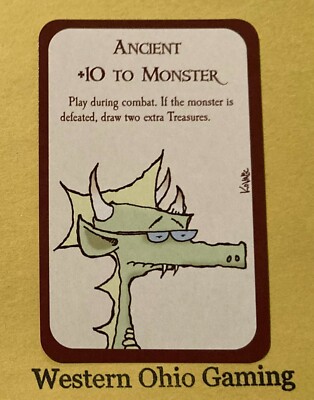 Munchkin Ancient +10 To Monster Card USED Steve Jackson Games