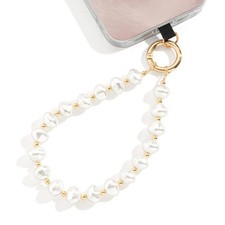 Baroque Pearl Wrist Strap Beaded Chain Wristlet Strap Bracelet